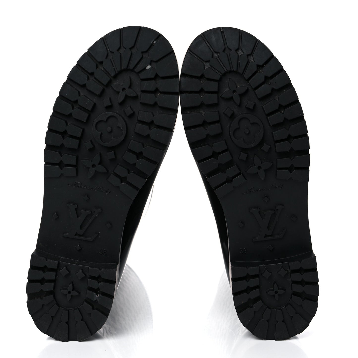 Rubber Embossed Monogram Splash Rain Boots 38 Black