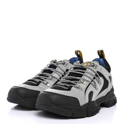 Gucci X SEGA Mesh Technical Canvas Calfskin Reflective Mens Flashtrek Sneakers 9.5 Silver Black 3 of 7