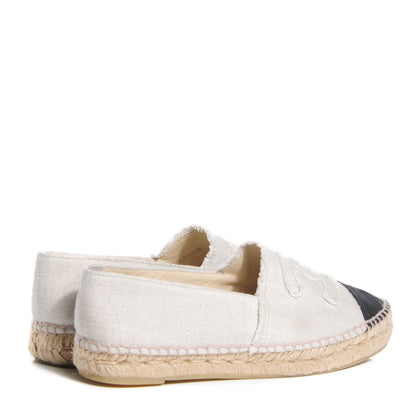 Chanel Toile CC Espadrilles 39 Beige Black 4 of 8