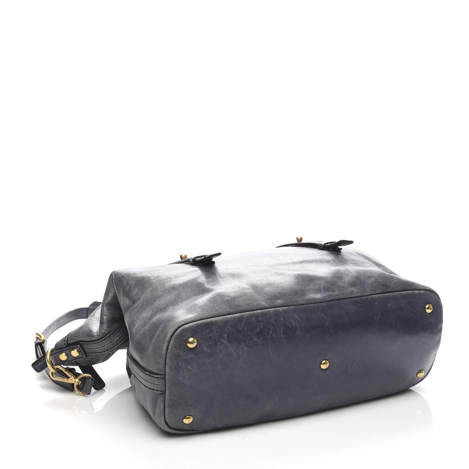 MCM Calfskin Satchel Grey 4 of 10