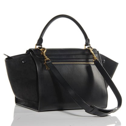 Celine Calfskin and Suede Small Trapeze Navy Blue 3 of 7