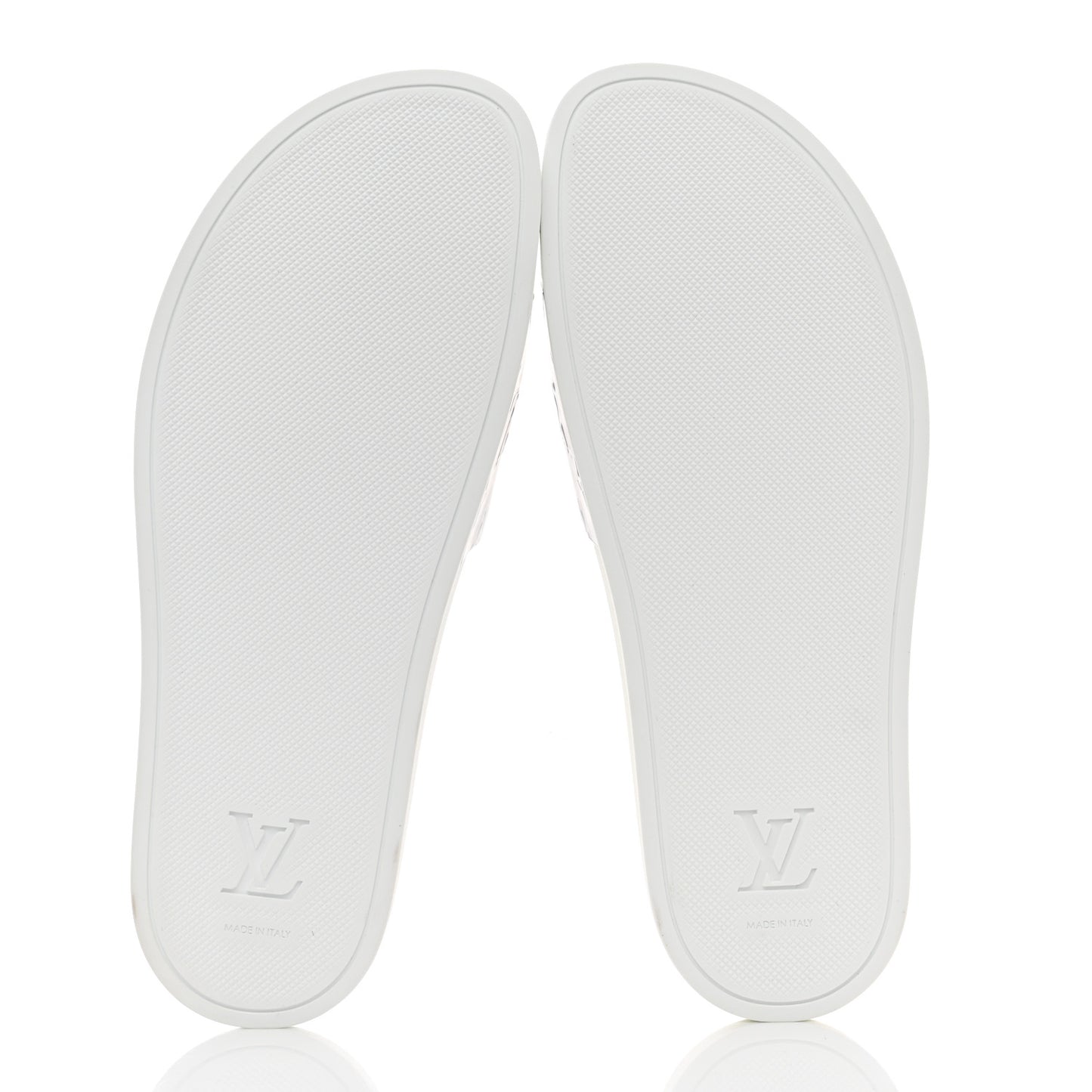 Metallic Rubber Embossed Monogram Mens Waterfront Mules 9
