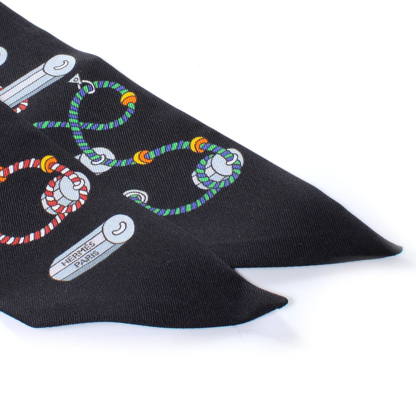 Silk Cordages Twilly Scarf Black