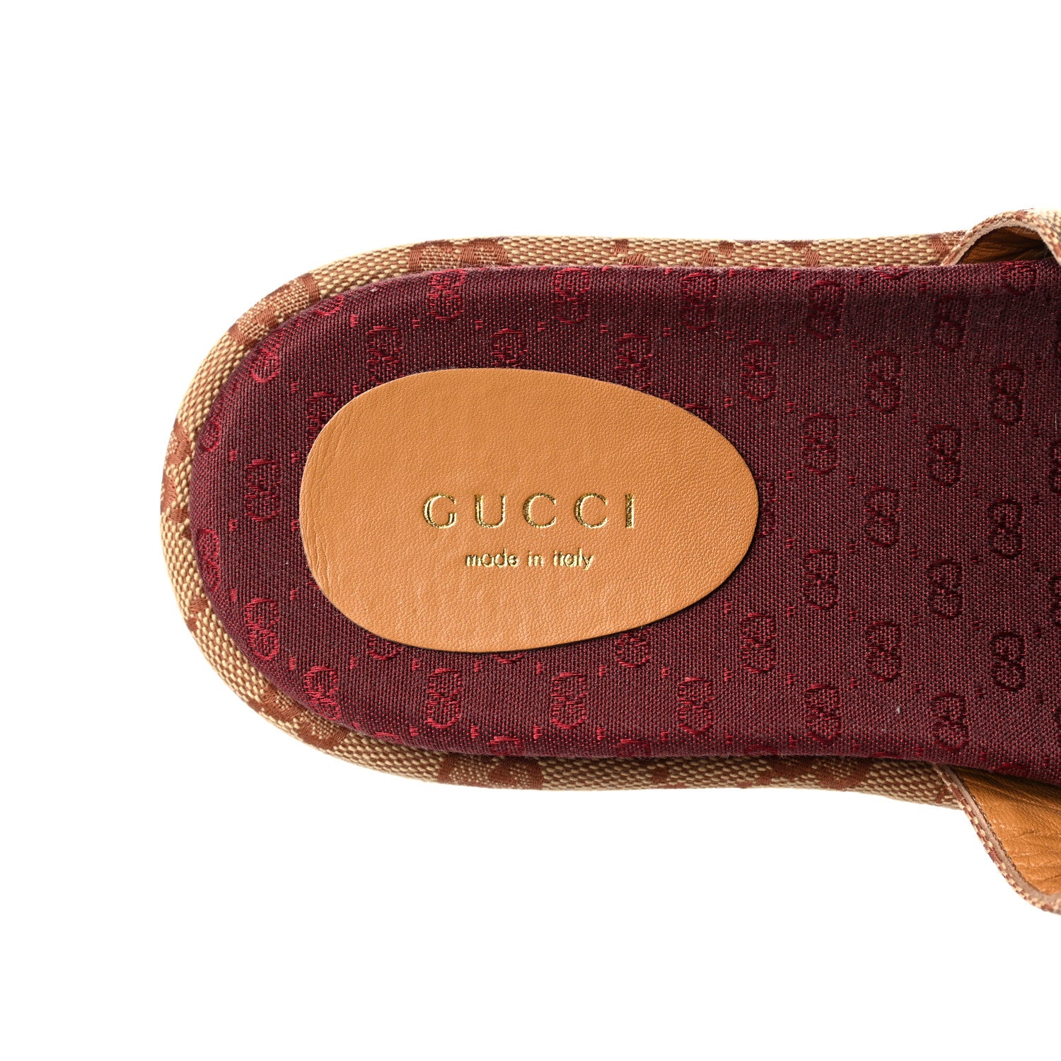 Gucci Canvas GG Monogram Angelina Platform Slide Sandals 36.5 Beige Ruggine 7 of 8