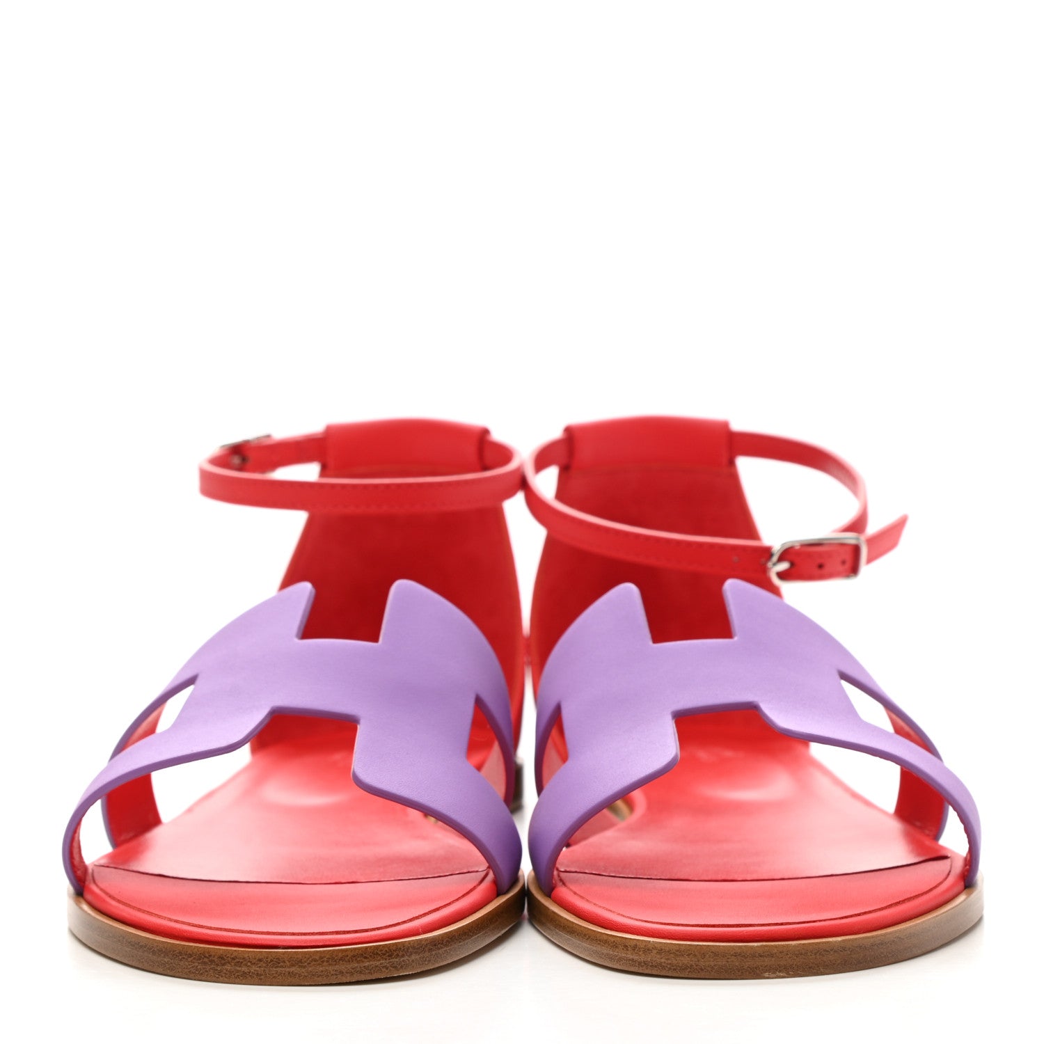 Hermes Calfskin Santorini Sandals 41 Violet Parme Rouge 2 of 9