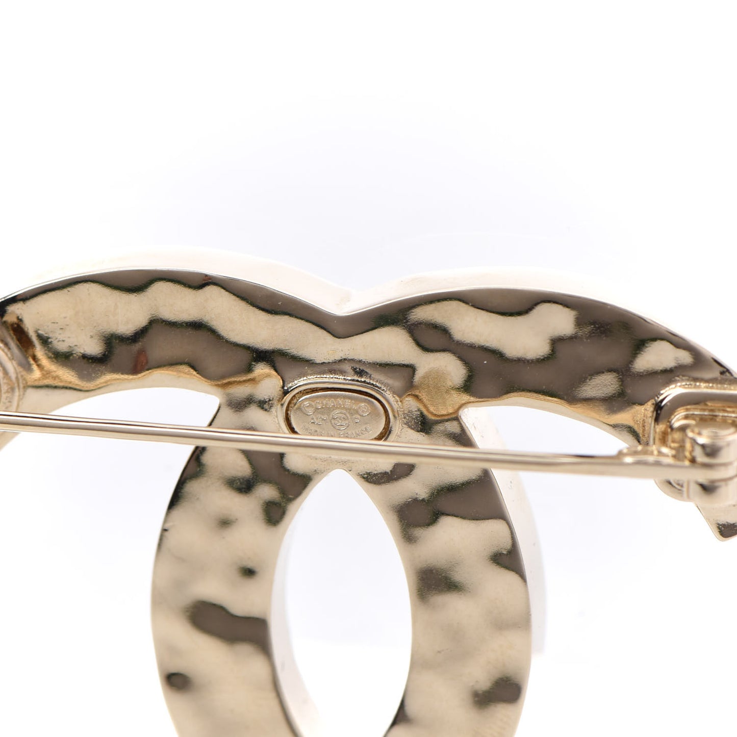 Baguette Crystal Logo CC Brooch Gold