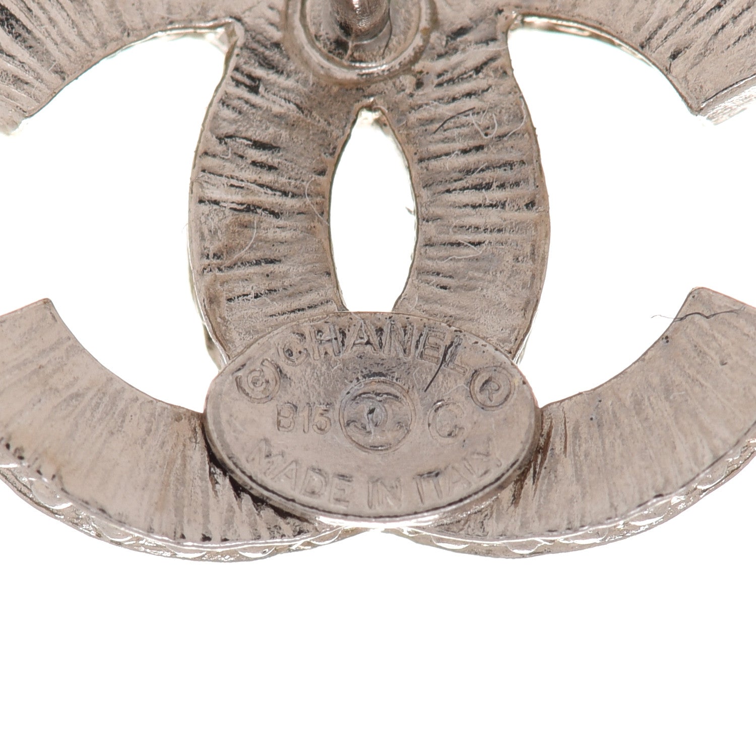 Chanel Crystal CC Earrings Silver 4 of 4