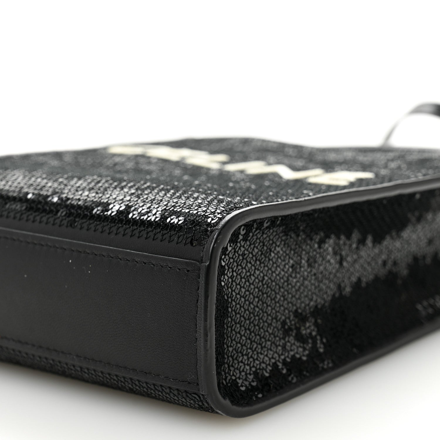 Celine Sequin Calfskin Mini Vertical Cabas Black White 8 of 8