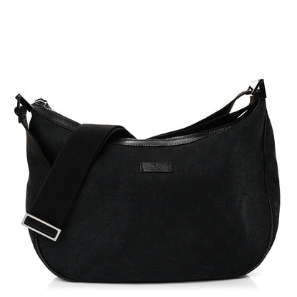 Gucci Monogram Medium Half Moon Hobo Black 1 of 10