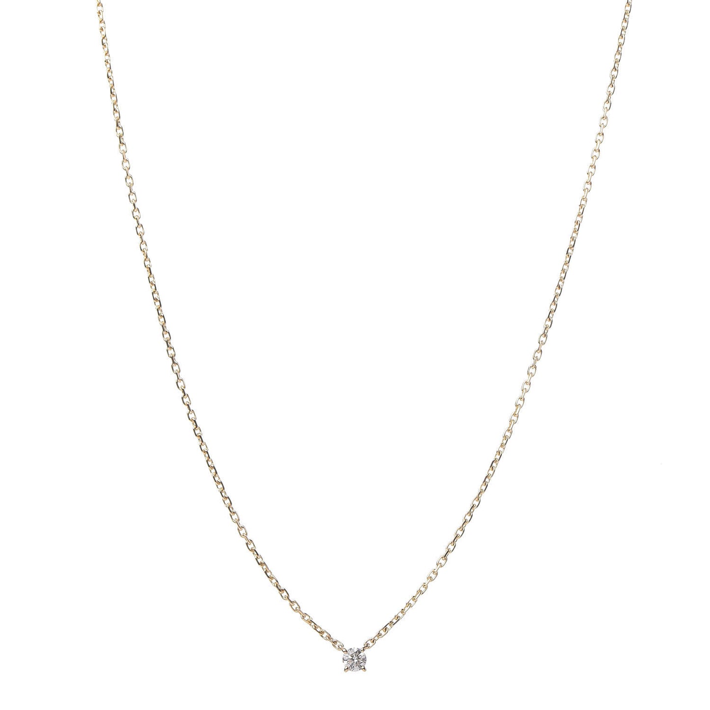 18K Yellow Gold Diamond .25ct Solitaire 1895 Pendant Necklace