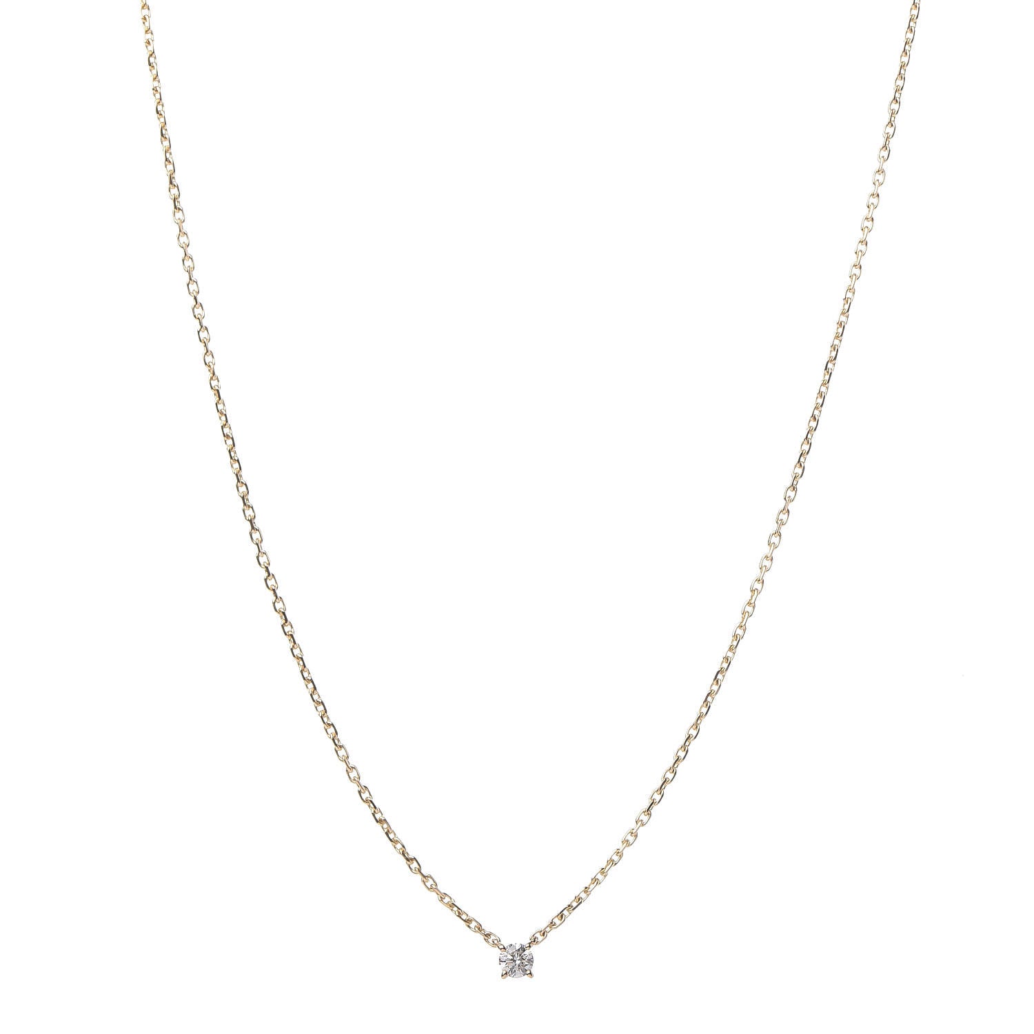 Cartier 18K Yellow Gold Diamond .25ct Solitaire 1895 Pendant Necklace 1 of 6