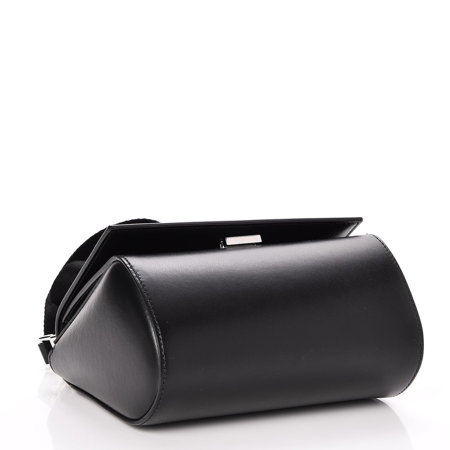 Calfskin Mini Pandora Box Logo Strap Crossbody Bag Black