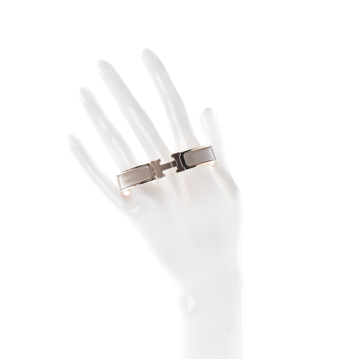 Enamel Narrow Clic Clac H Bracelet GM Marron Glace