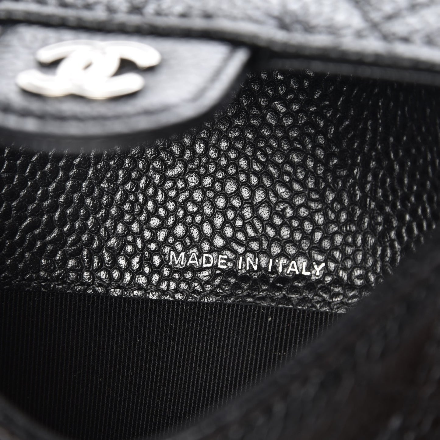 Caviar Quilted Small Flap Wallet Black
