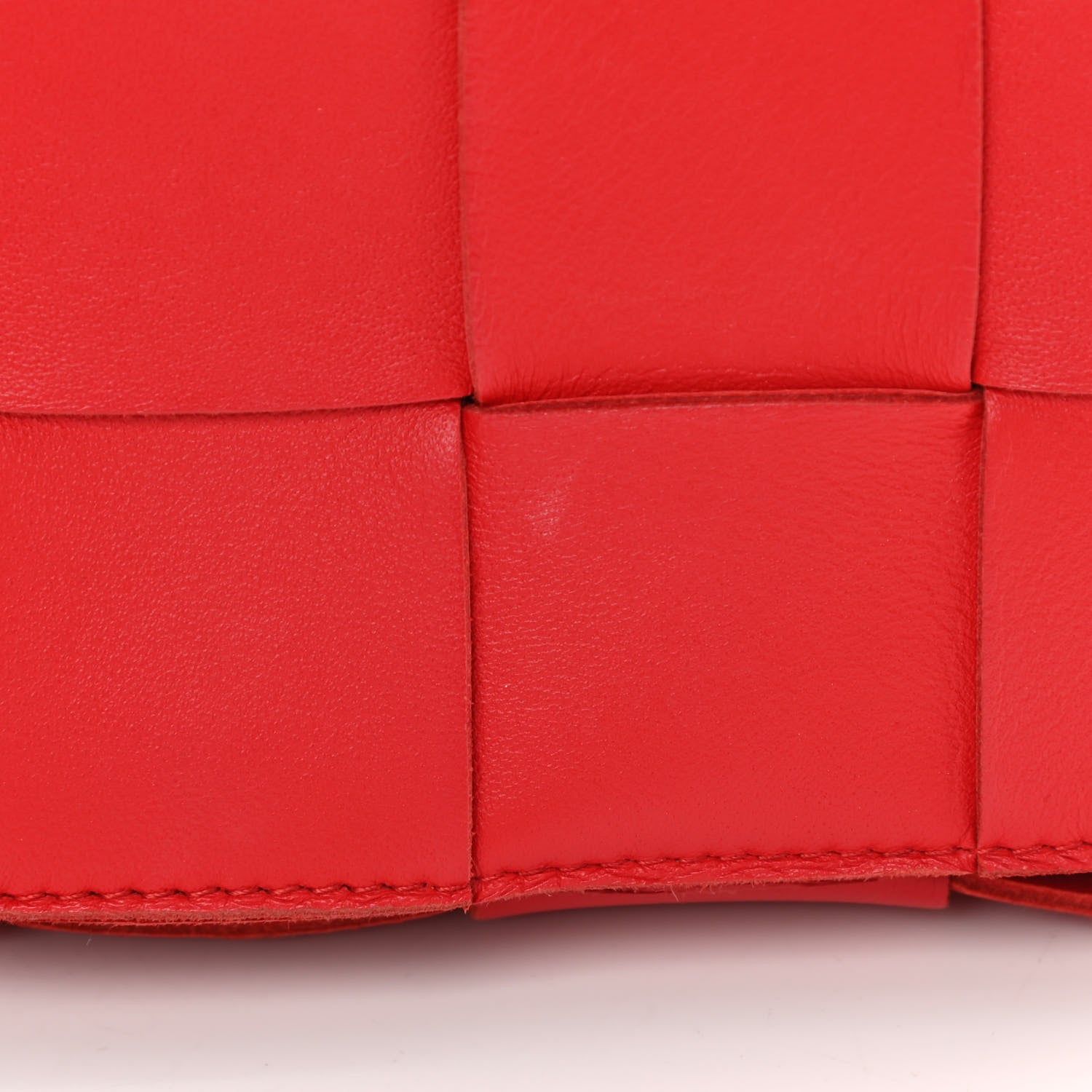 Bottega Veneta Lambskin Maxi Intrecciato Cassette Crossbody Bag Bright Red 11 of 11