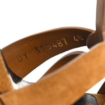 Saint Laurent Suede Tribute 105 Platform Sandals 40 Tan 8 of 9