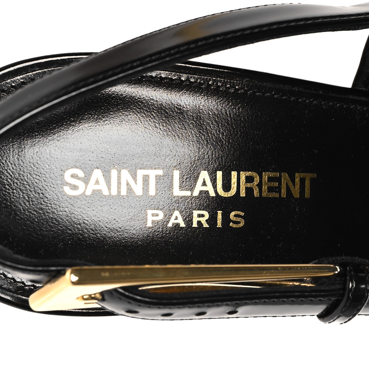 Saint Laurent Glazed Calfskin Lee Slingback Pumps 38 Black 9 of 9