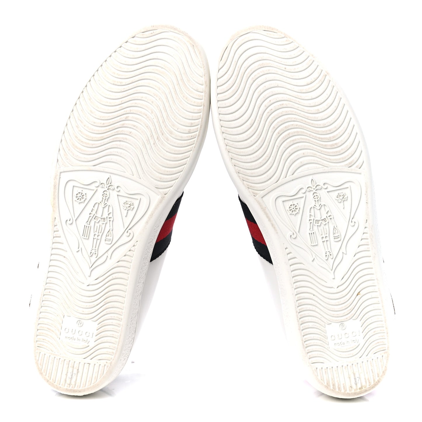 Calfskin Nappa Web LOVED Embroidered Womens Ace Sneakers 37 White Red Flame Notte