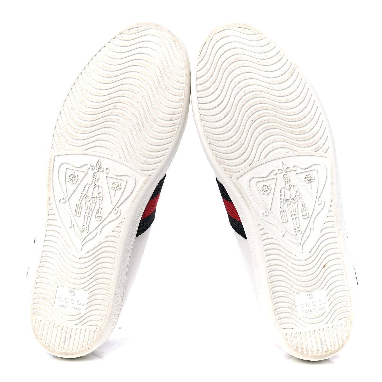 Gucci Calfskin Nappa Web LOVED Embroidered Womens Ace Sneakers 37 White Red Flame Notte 8 of 18