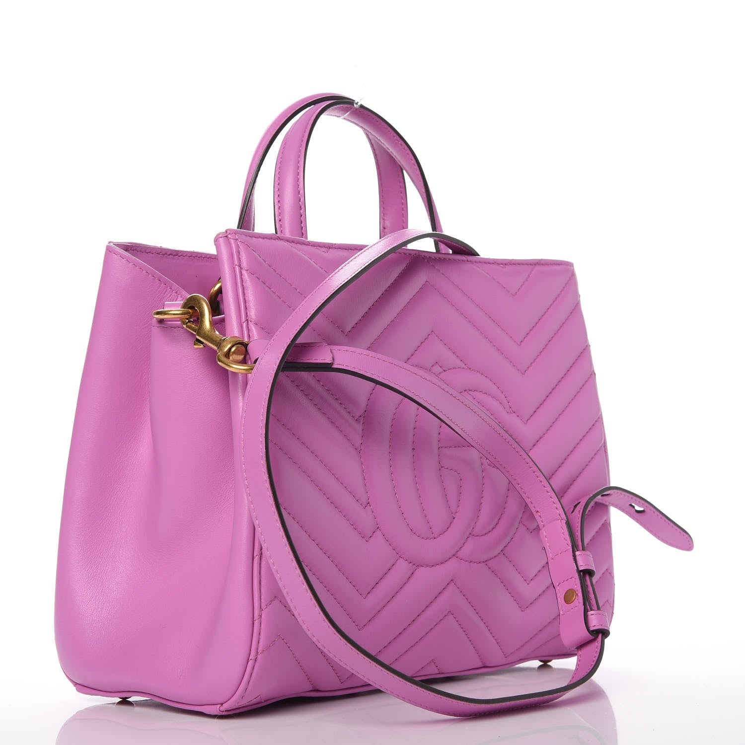Gucci Calfskin Matelasse Small GG Marmont Tote Candy Mousse 3 of 8