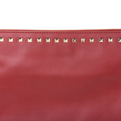 Valentino Garavani Vitello Large Rockstud Zip Wristlet Pouch Rosso Valentino 8 of 9