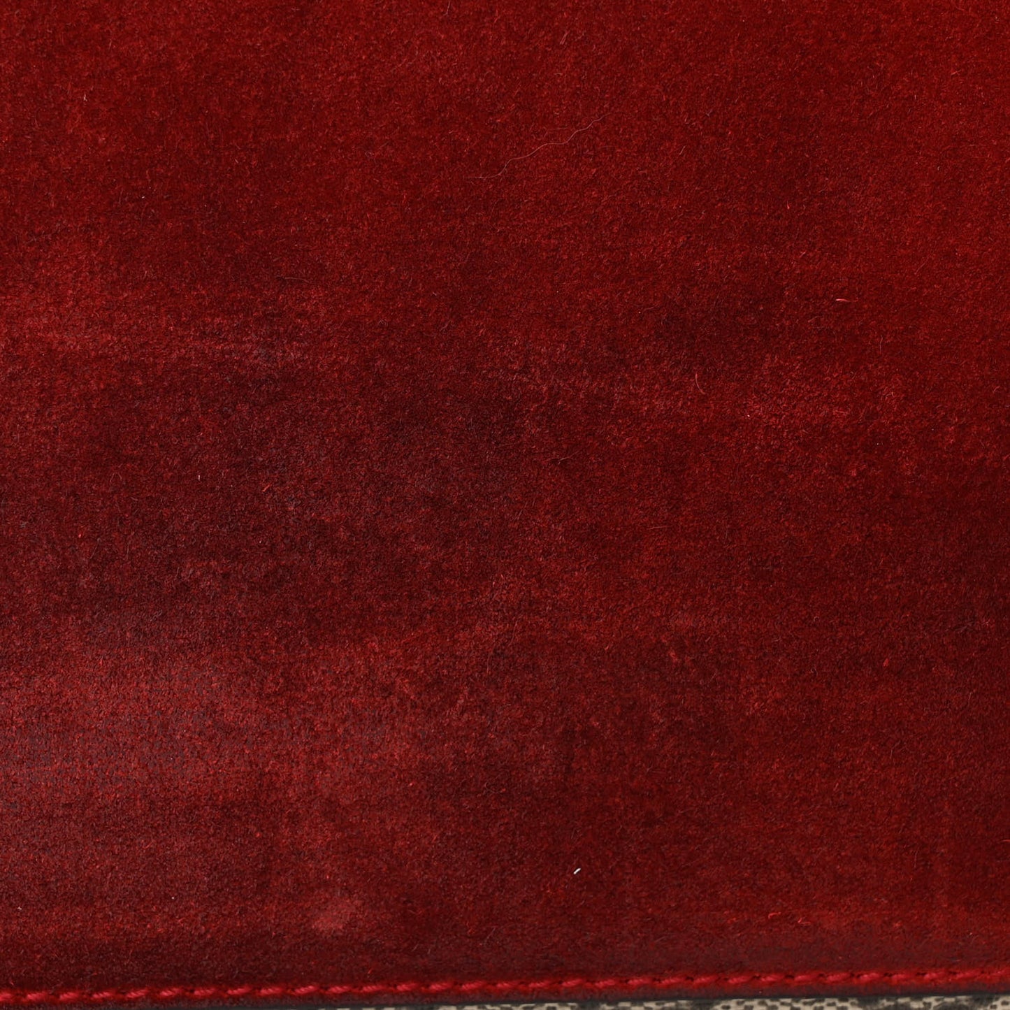 GG Supreme Monogram Suede Cudu Medium Dionysus Shoulder Bag Beige Ebony Vulcanic Red