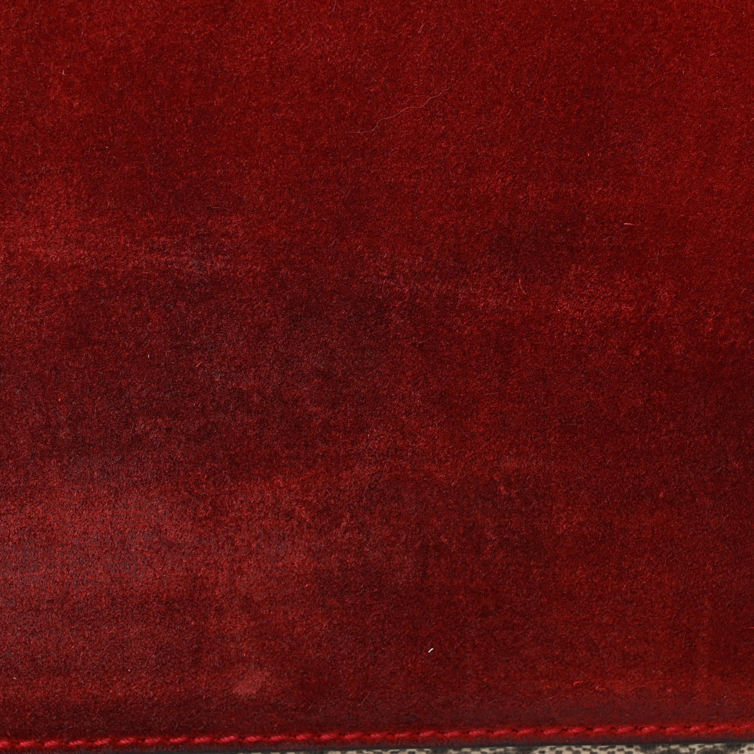 Gucci GG Supreme Monogram Suede Cudu Medium Dionysus Shoulder Bag Beige Ebony Vulcanic Red 13 of 16