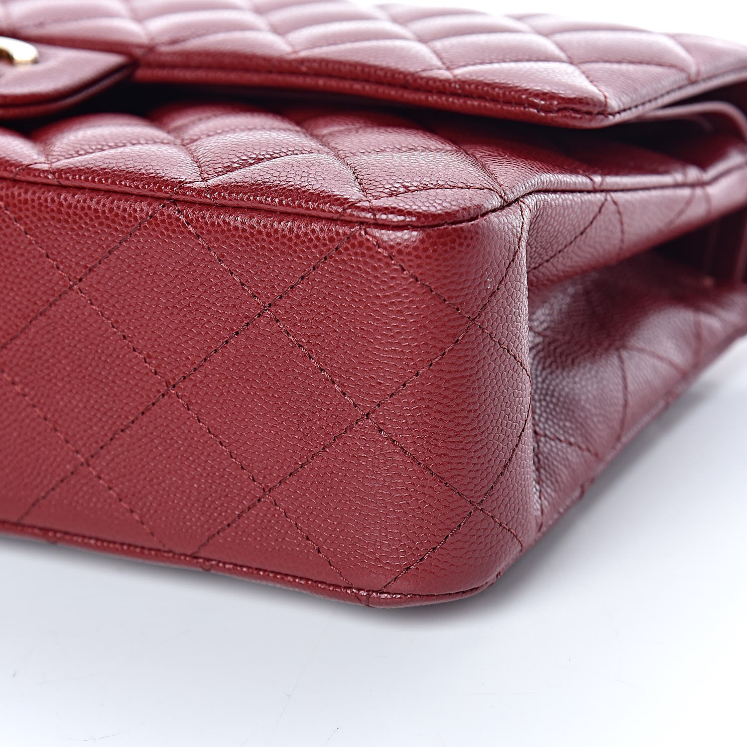 Chanel Iridescent Caviar Quilted Medium Double Flap Burgundy 6 of 12