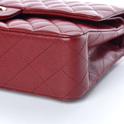 Chanel Iridescent Caviar Quilted Medium Double Flap Burgundy 6 of 12