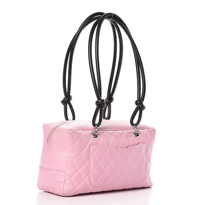 Chanel Calfskin Quilted Large Cambon Bowler Pink 3 of 20