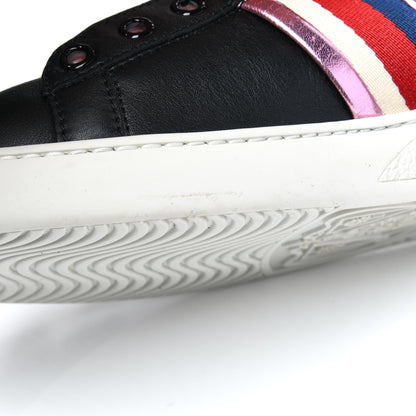 Gucci Calfskin Lace Ayers Sylvie Web Womens New Ace High Top Sneakers 39 Black 9 of 10