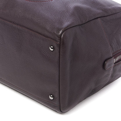 Chanel Deerskin Luxe Ligne Bowler Purple 4 of 9