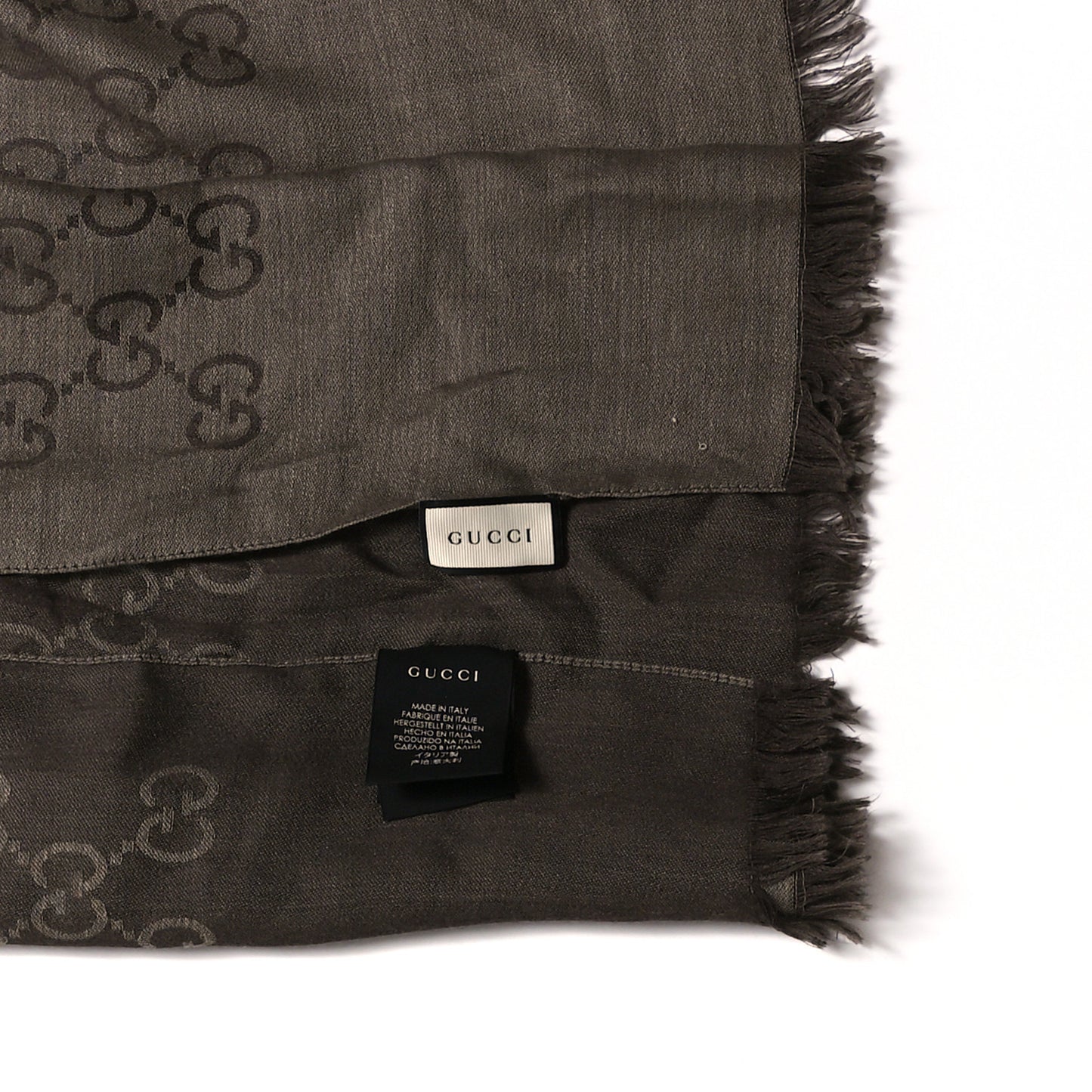 Wool Silk GG Monogram GGNat Scarf Coffee