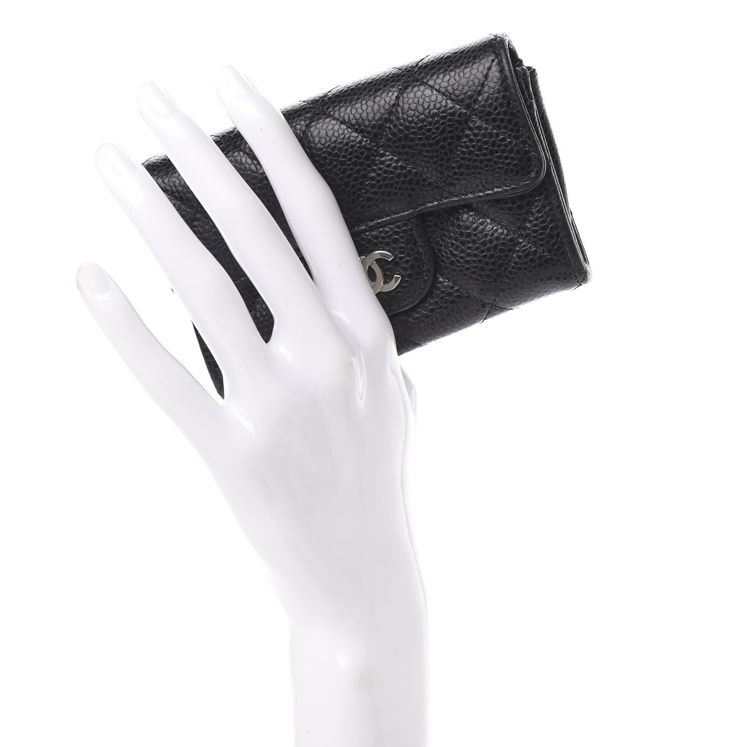 Chanel Caviar Quilted Flap Card Holder Wallet Black 2 of 9