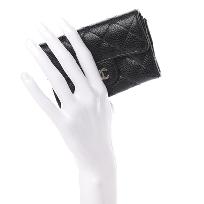 Chanel Caviar Quilted Flap Card Holder Wallet Black 2 of 9