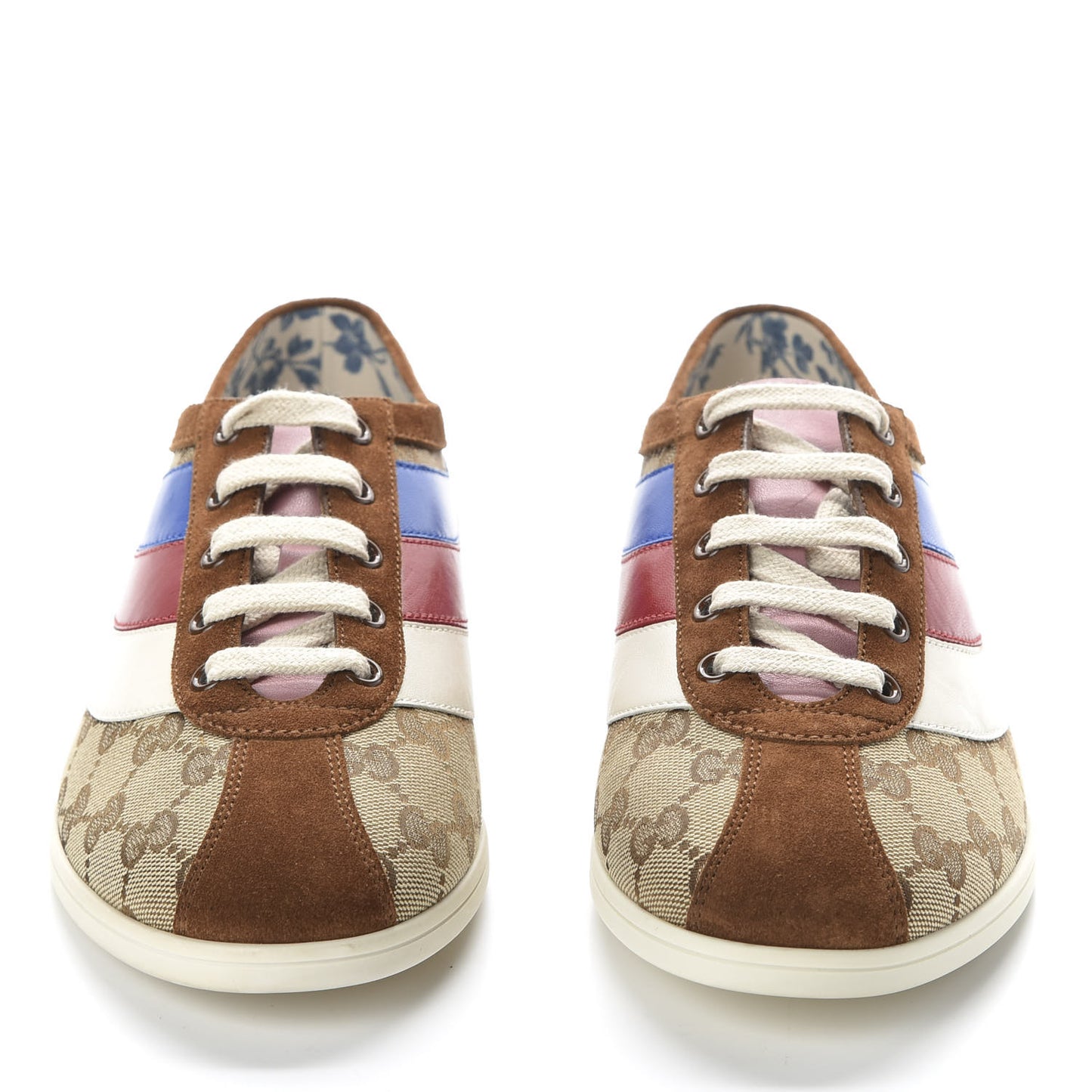Suede Monogram Web Womens Falacer Sneakers 40 Nocciola Beige Mystic White Hibiscus Red