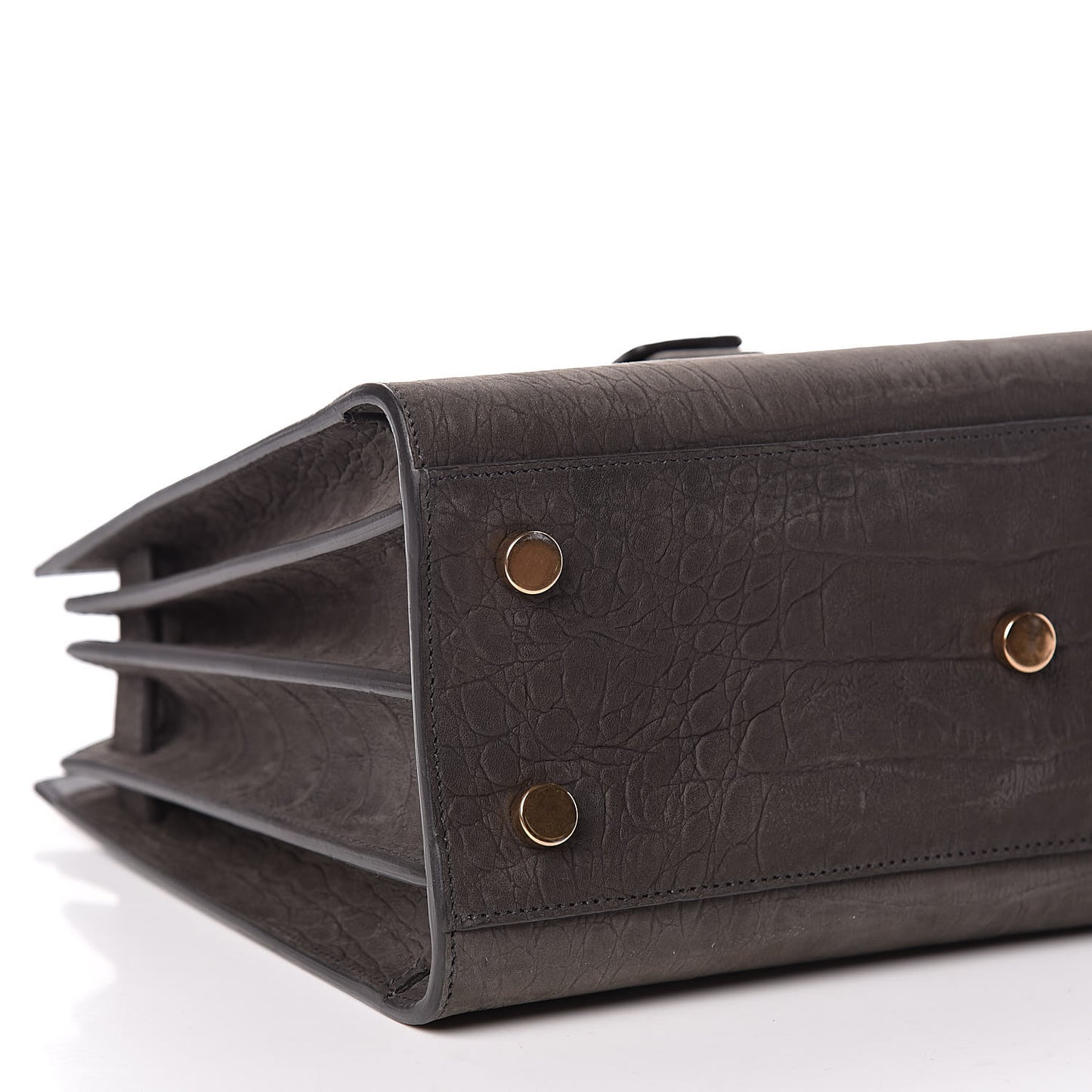 Crocodile Embossed Nubuck Baby Sac De Jour Dark Anthracite