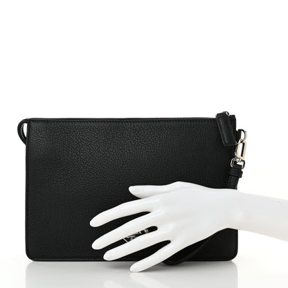 Prada Vitello City Wristlet Pouch Black 2 of 10