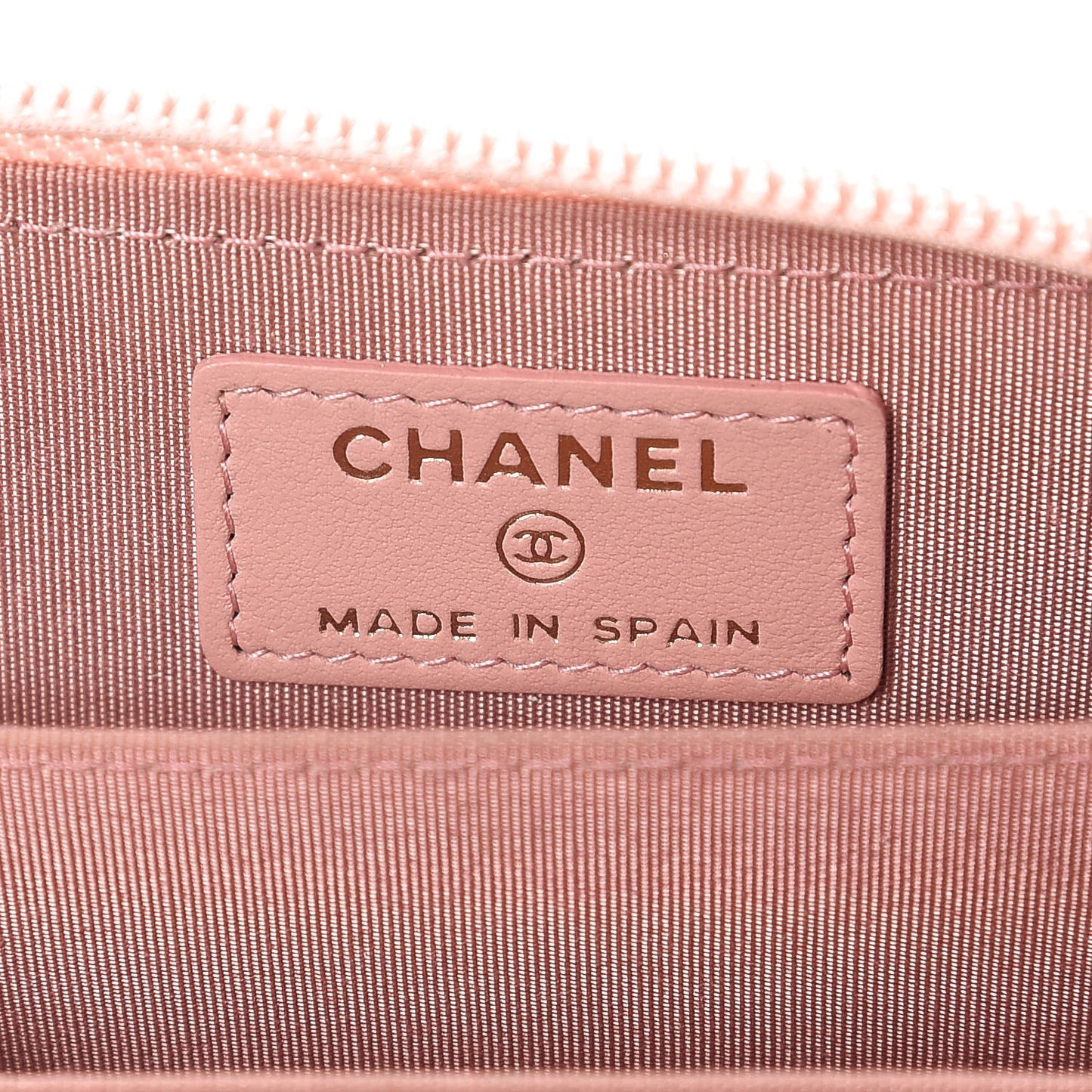 Caviar Quilted Boy Zip Around Coin Purse Wallet Light Pink