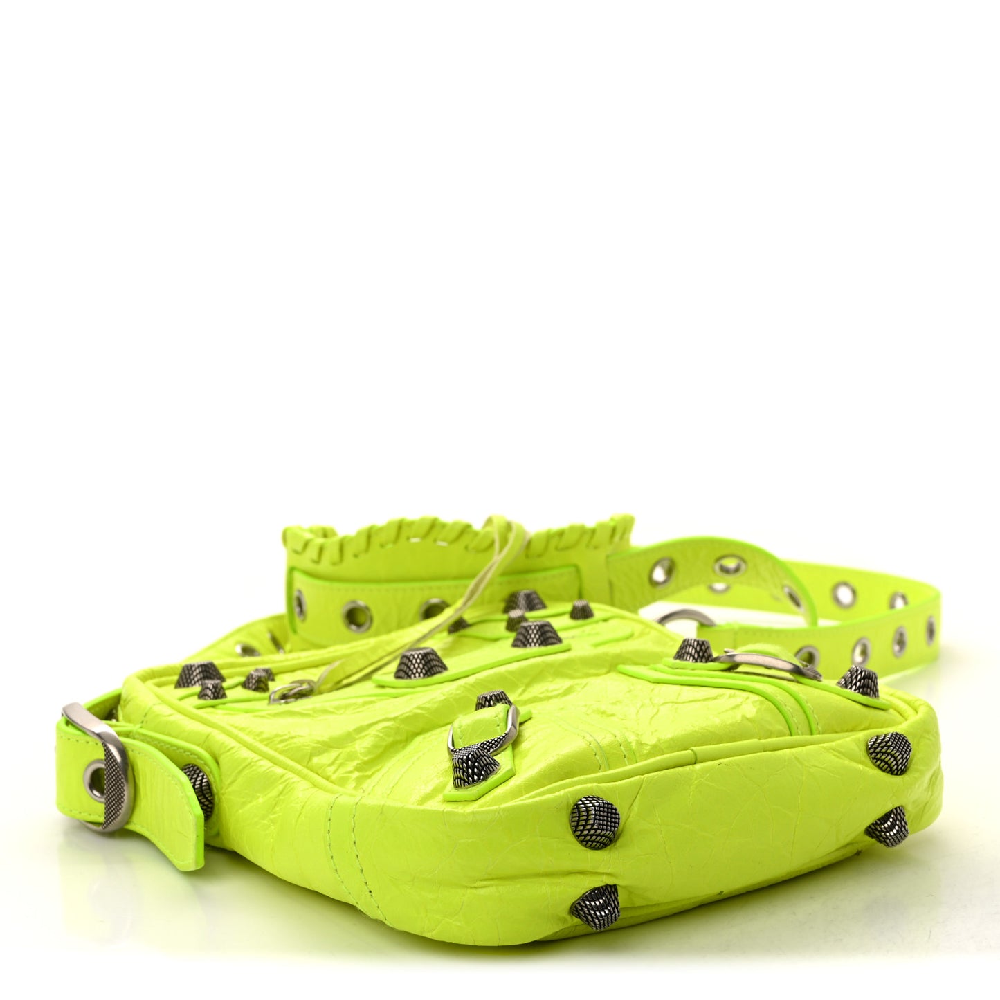 Agneau Arena Le Cagole Crossbody Bag Fluo Yellow