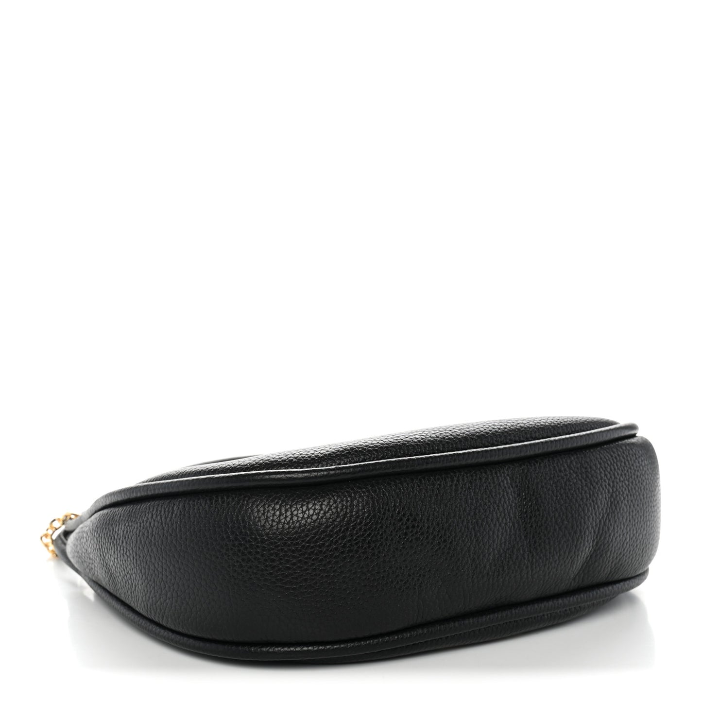 Grained Calfskin Dual Crescent Bag Black