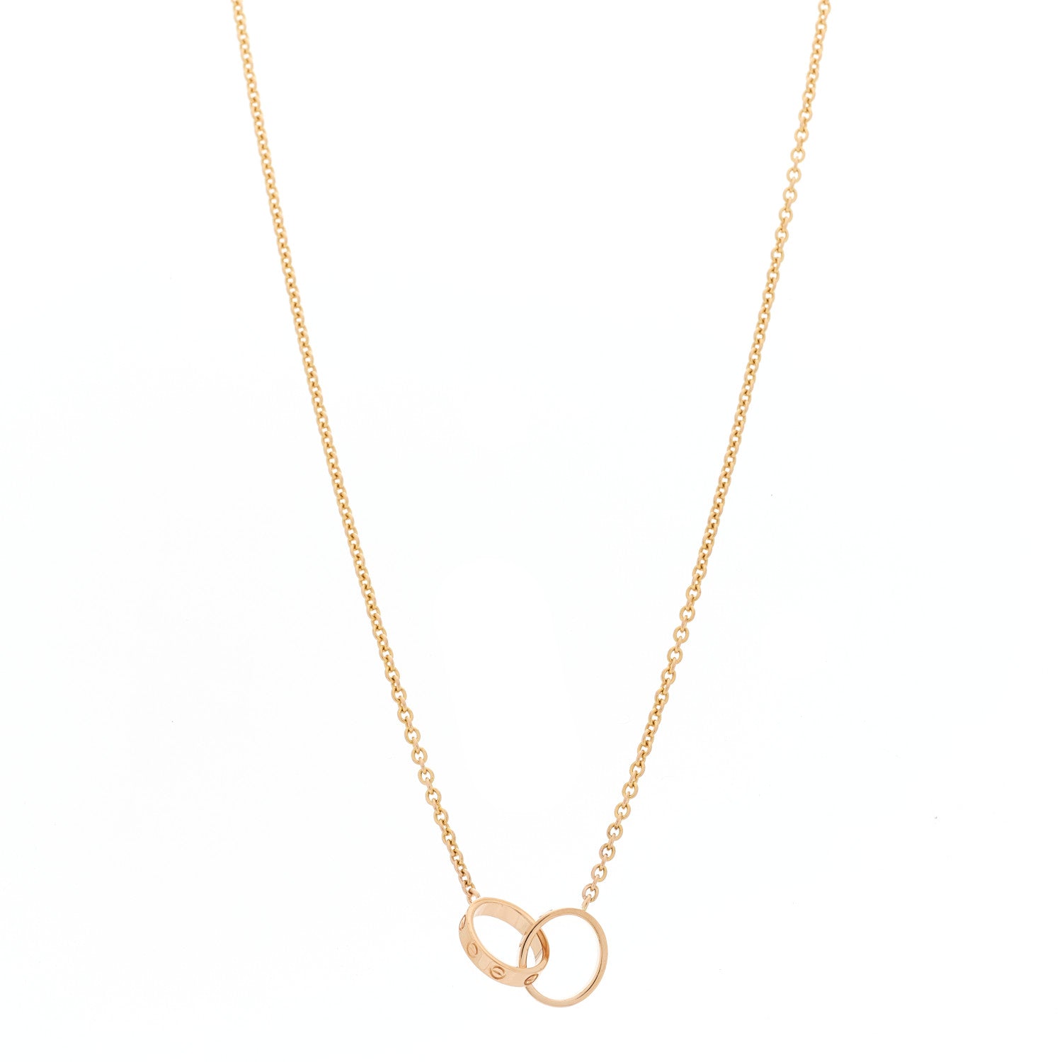 Cartier 18K Pink Gold Interlocking LOVE Necklace 1 of 6