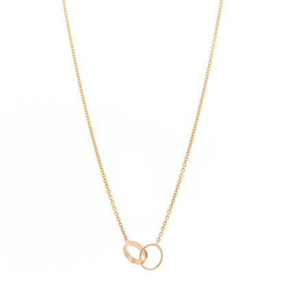 Cartier 18K Pink Gold Interlocking LOVE Necklace 1 of 6
