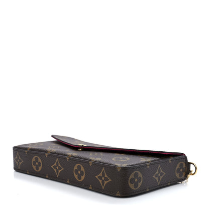 Louis Vuitton Monogram Pochette Felicie Chain Wallet Fuchsia 10 of 12