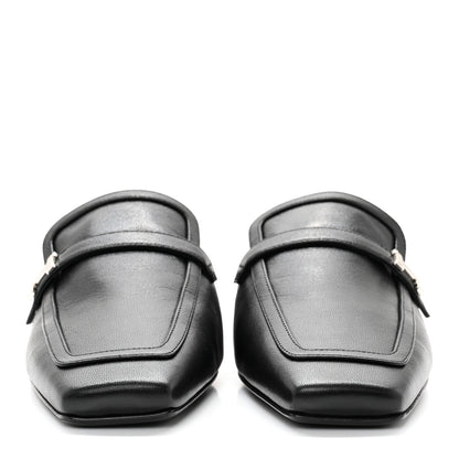 Hermes Goatskin Groupie Mule 38 Black 2 of 9