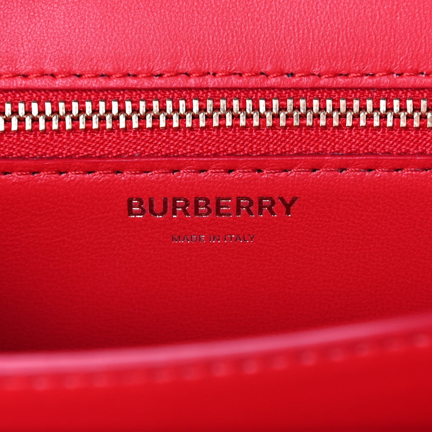 Grainy Calfskin Monogram Embossed Small TB Chain Bag Bright Red