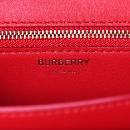 Burberry Grainy Calfskin Monogram Embossed Small TB Chain Bag Bright Red 6 of 9