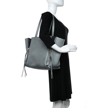 Chloe Smooth Calfskin Medium Milo Shopping Tote Cloudy Blue 2 of 12