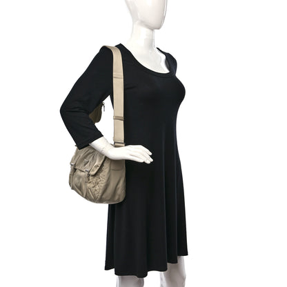 Prada Re-Nylon Vela Saffiano Pocket Single Buckle Messenger Shoulder Bag Deserto 2 of 9
