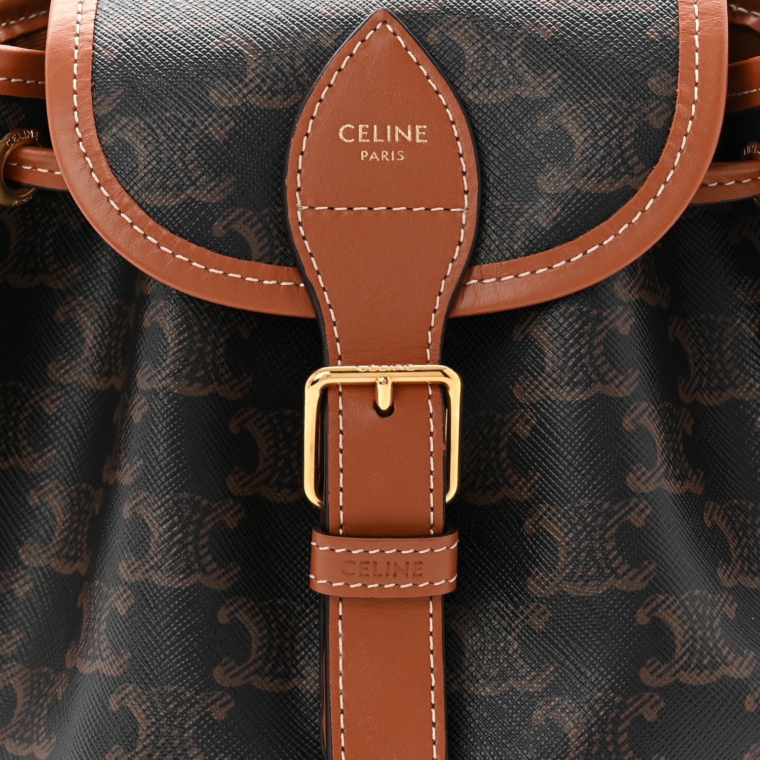 Celine Triomphe Canvas Calfskin Mini Folco Backpack Tan 8 of 11